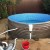 Морозоустойчивый бассейн 350х125см Лагуна круглый цвет камень, лестница, фильтр насос, скиммер, песок