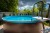Морозоустойчивый бассейн 305х125см Larimar круглый цвет шоколад, лестница, фильтр насос, скиммер, песок